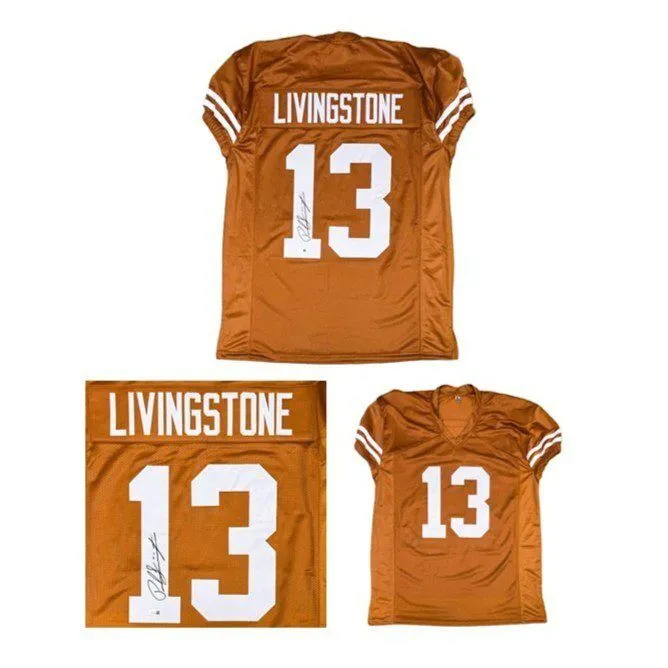 PARKER LIVINGSTONE AUTOGRAPHED CUSTOM BURNT ORANGE JERSEY JSA