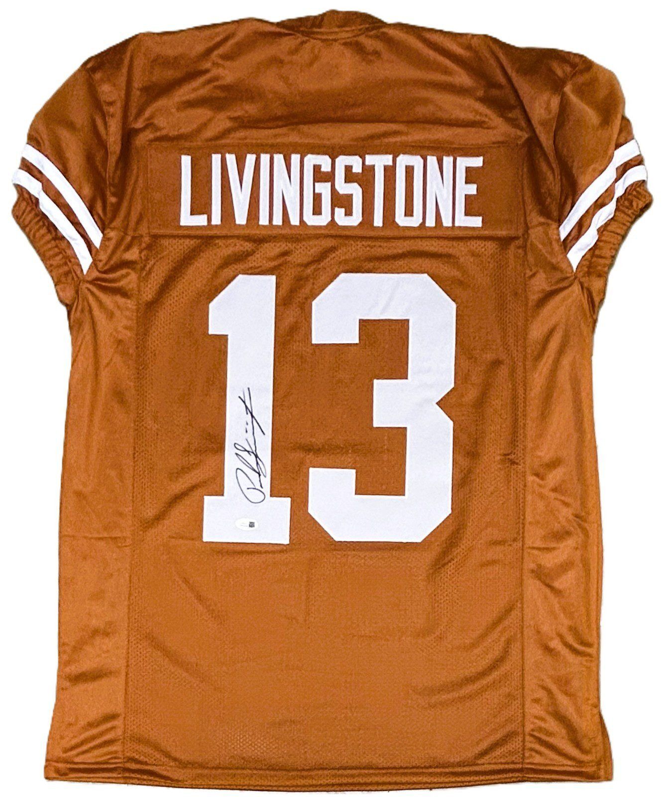 PARKER LIVINGSTONE AUTOGRAPHED CUSTOM BURNT ORANGE JERSEY JSA - Image 2