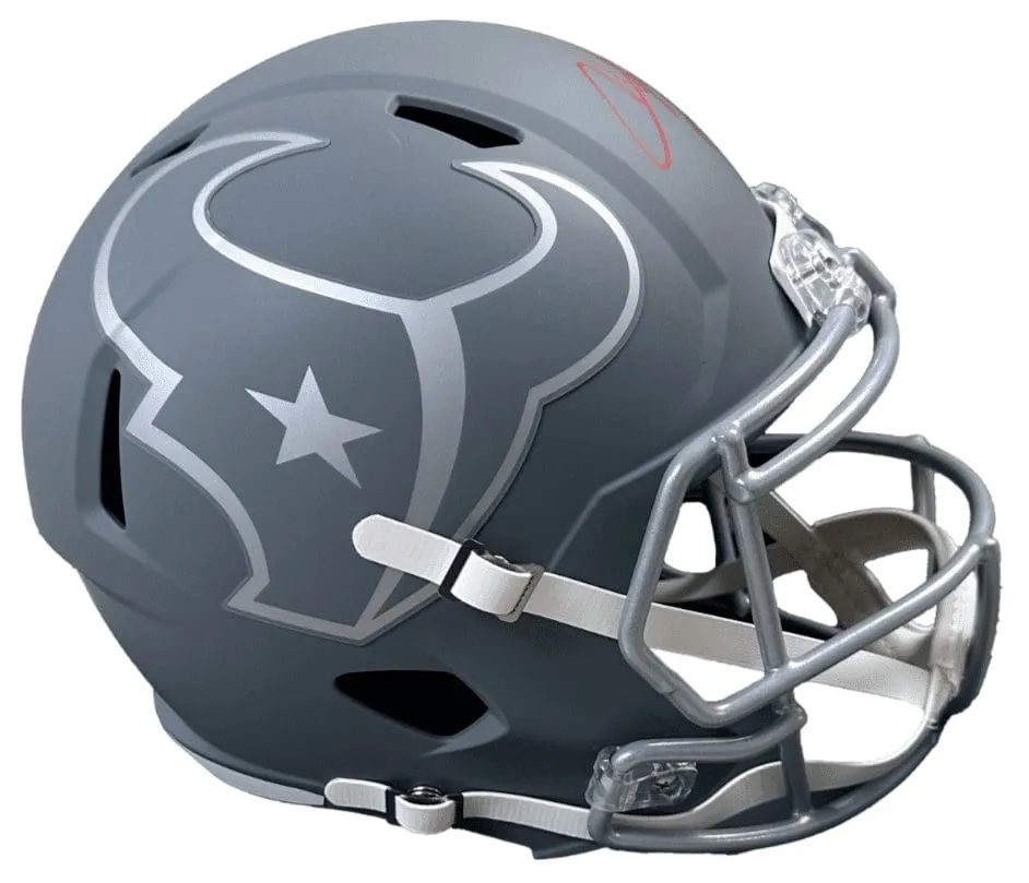 Andre Johnson Signed Houston Texans HOF 24 Full Size Helmet JSA Authen Gray - Image 3