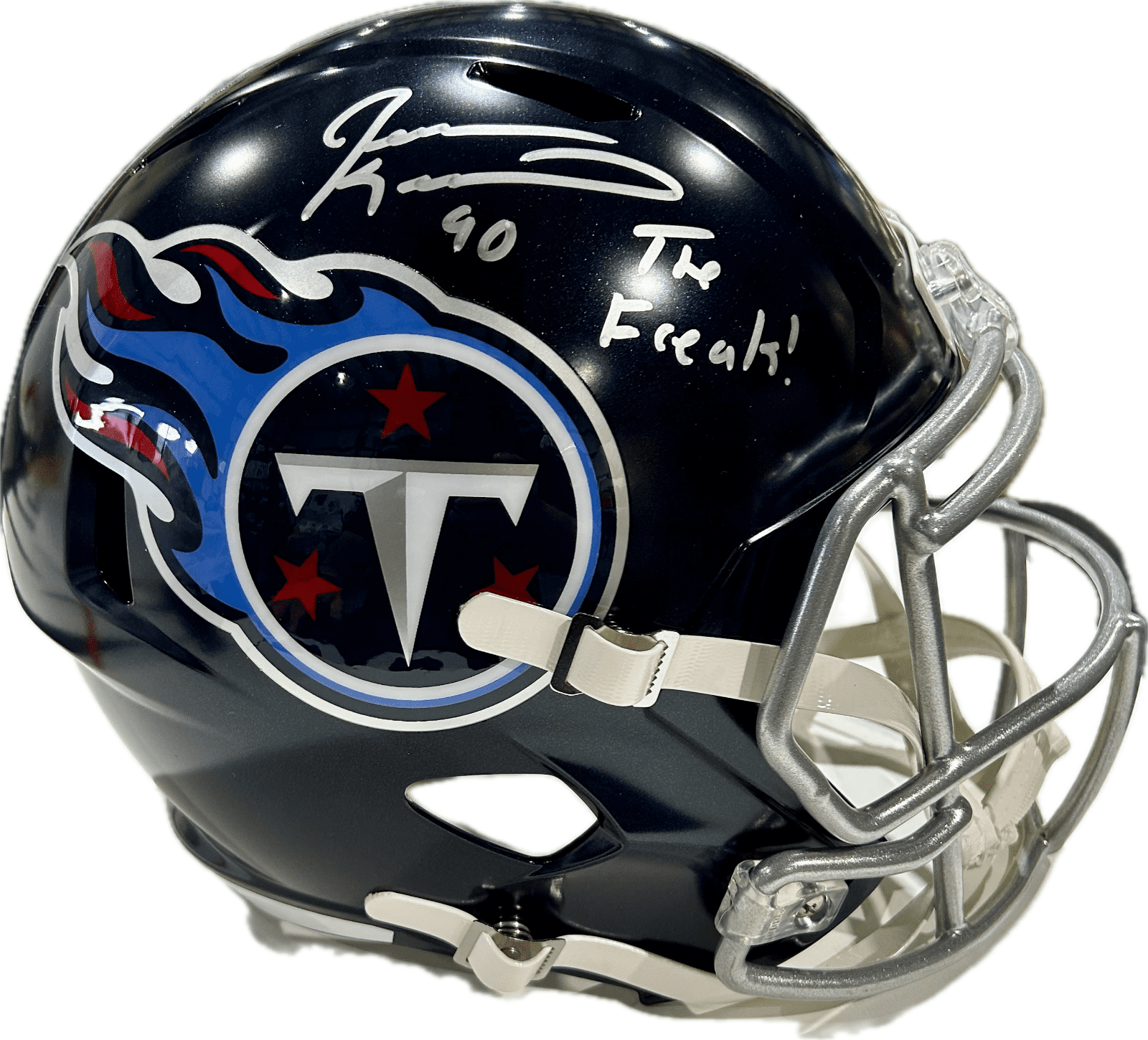 Jevon Kearse "The Freak" Signed Tennessee Titans Full Size Helmet JSA Auth Blue