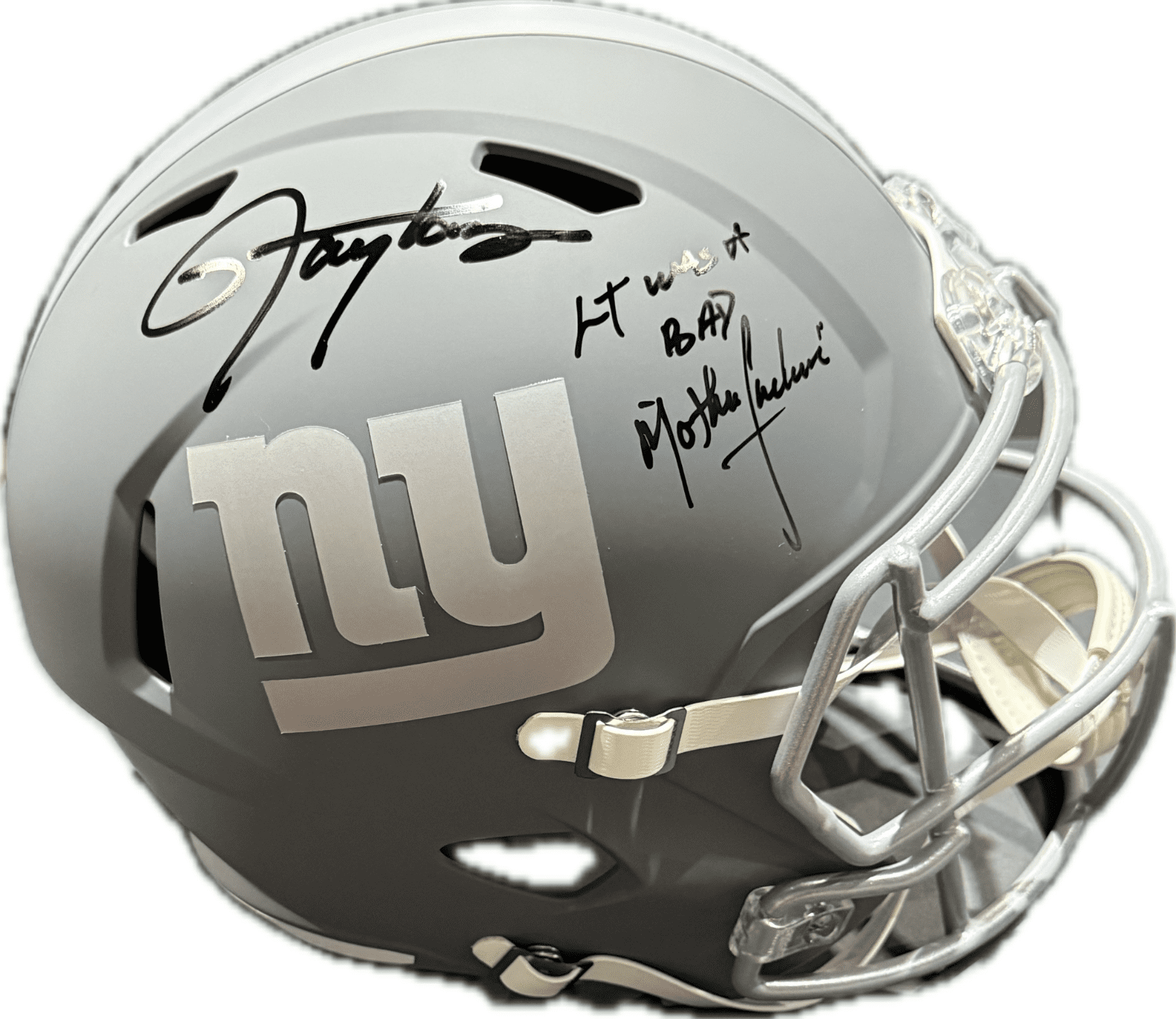 Lawrence Taylor Signed Full Size NY Giants Replica Slate Helmet JSA Bad Mofo