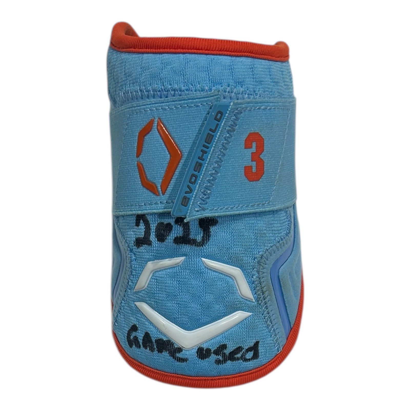 JEREMY PENA SIGNED 2025 SEASON GAME USED EvoSHIELD PROTECTIVE GEAR SET Baby Blue - Image 7