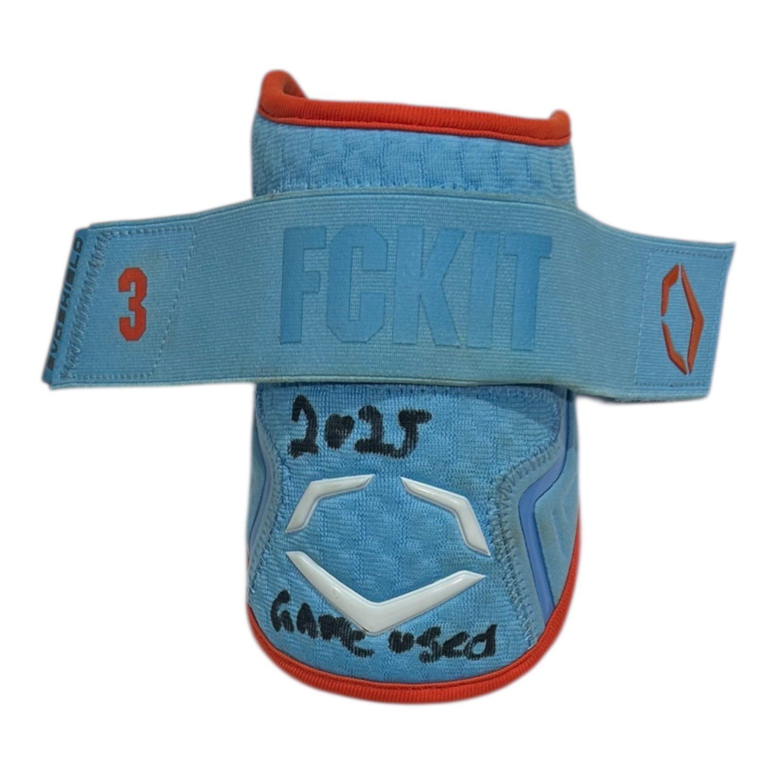 JEREMY PENA SIGNED 2025 SEASON GAME USED EvoSHIELD PROTECTIVE GEAR SET Baby Blue - Image 9