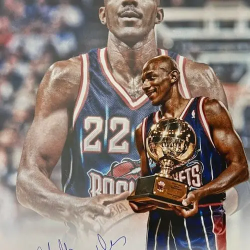 Hakeem Olajuwon Clyde Drexler Original Court Piece The