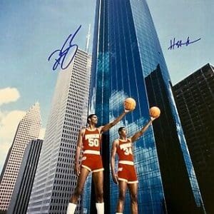 Hakeem Olajuwon Earl Campbell Nolan Ryan Signed 16x20 JSA and NR Authentic