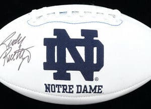 notre dame autographed football