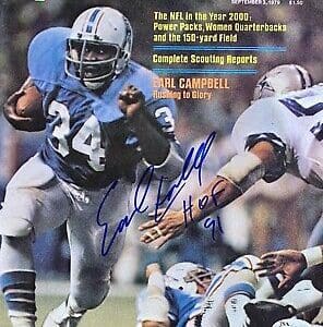 Earl Campbell Ltd. Edition Sports Reproduction Signature Display
