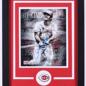 Pete Rose Signed Autographed Framed Jersey Pete Rose Exclusive Hologram  Authen P