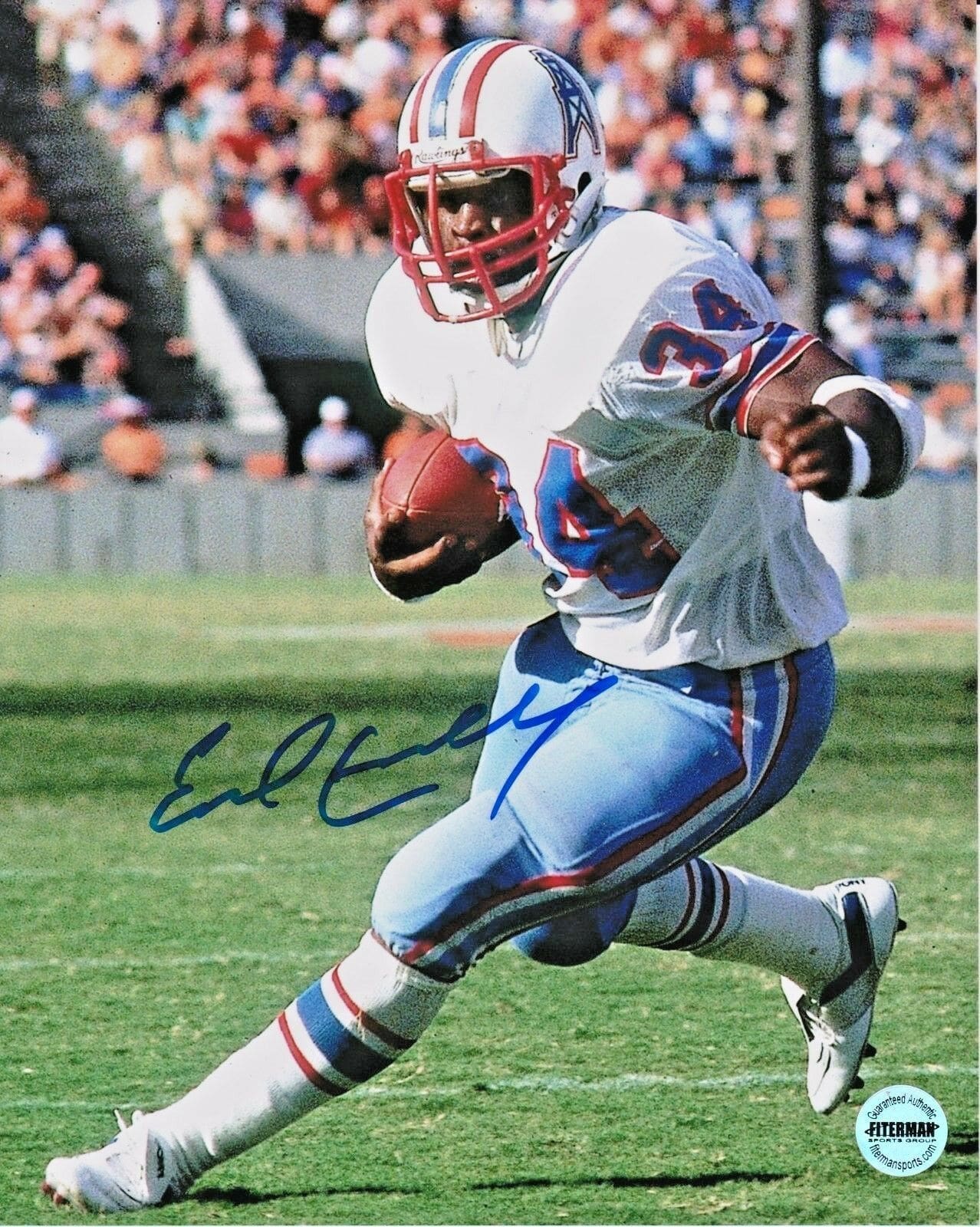 Earl Campbell autographed Houston Oilers Authentic Throwback
