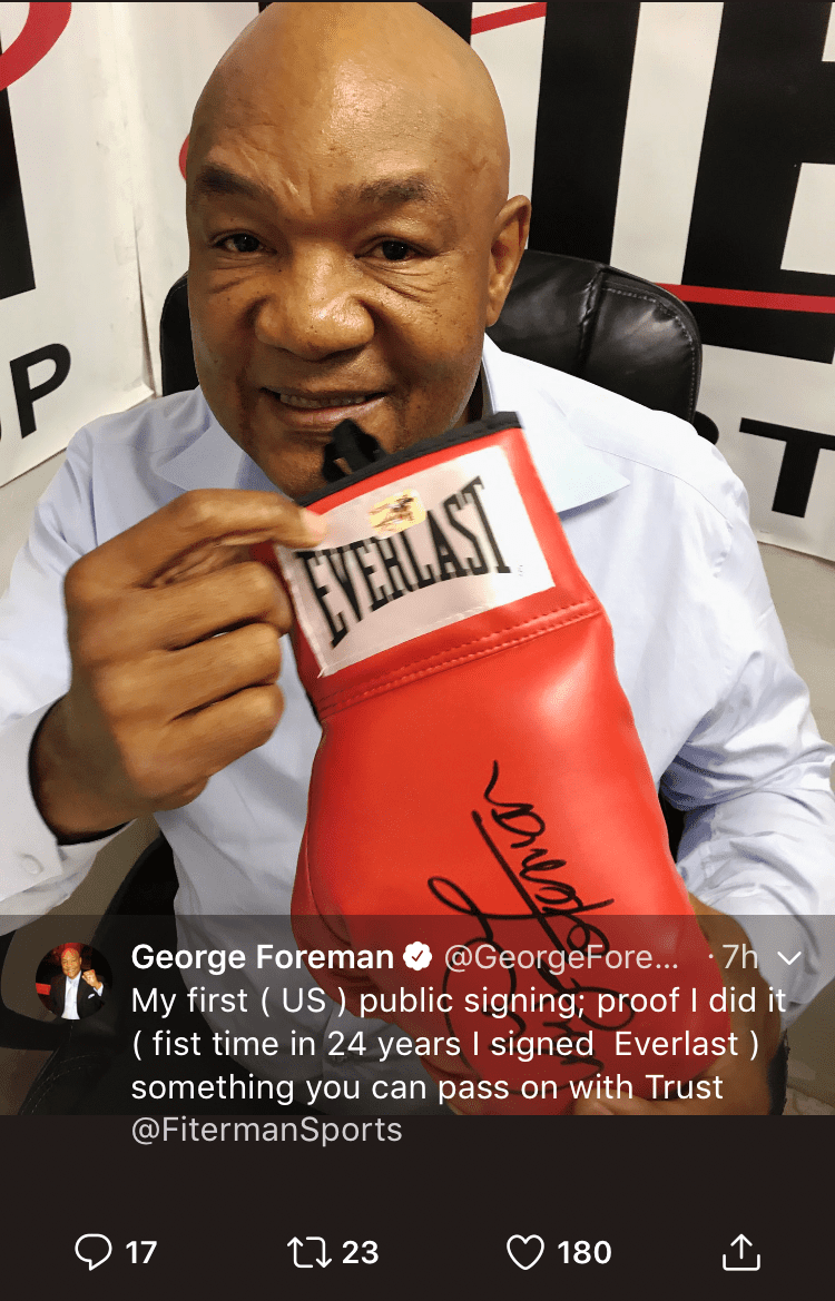 george foreman signed glove