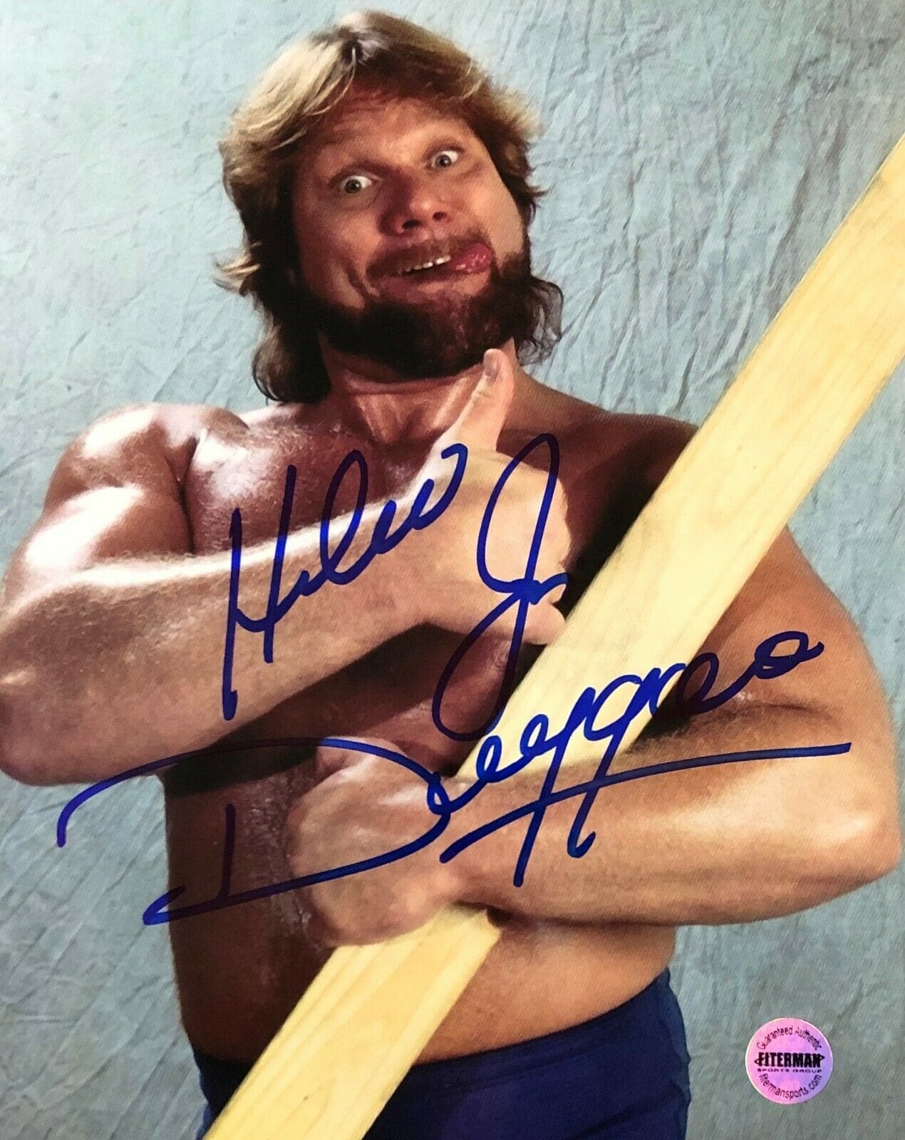 Hacksaw Jim Duggan WWE WCW Signed Autographed Real Wood 2x4 JSA Authen 