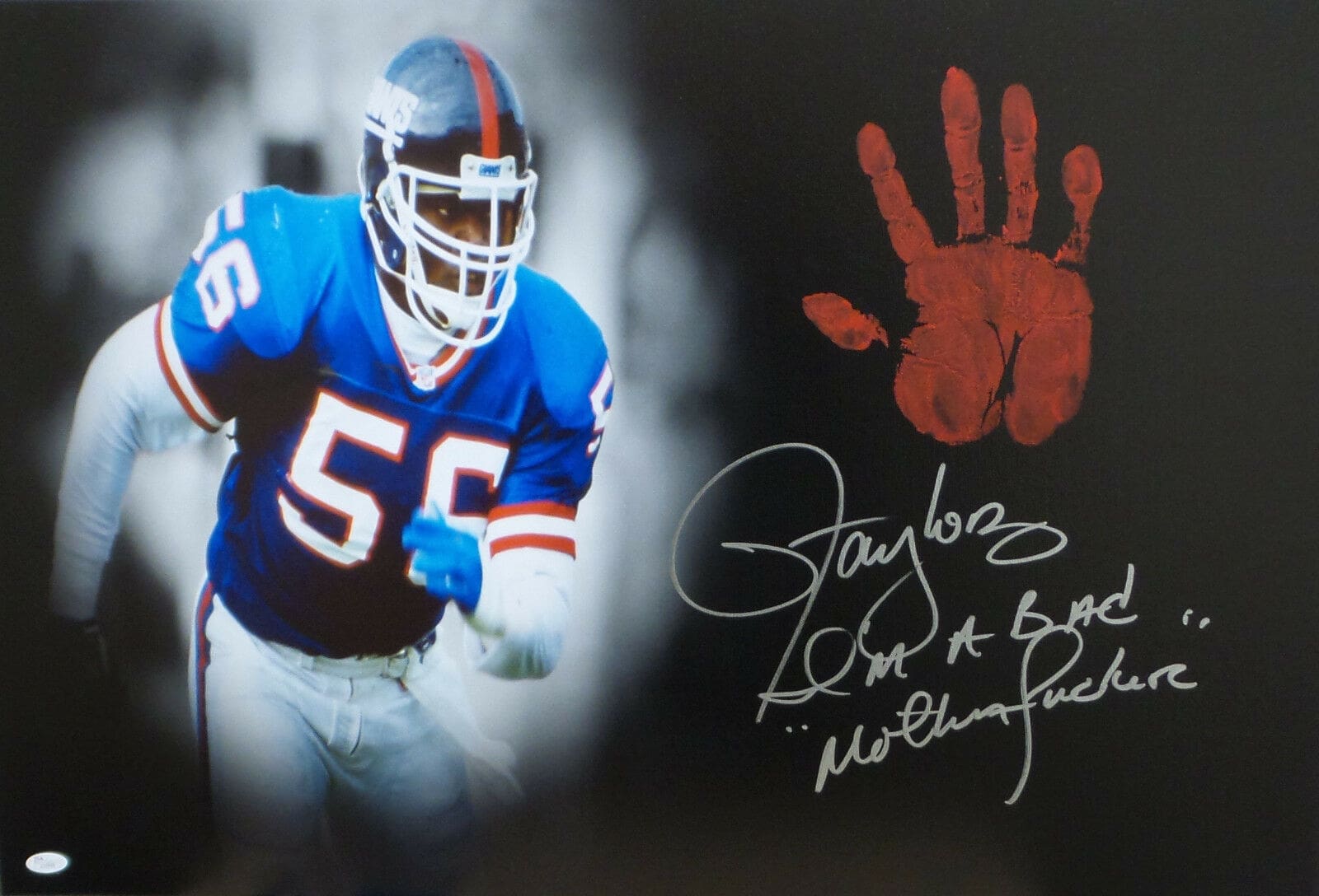 Lawrence Taylor Signed Autographed 16×20 Photo JSA New York Giants