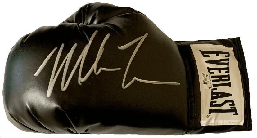 Autographed Boxing Gloves Mike Tyson Autographed Signed Right Black Boxing Glove Hologram Authentication 