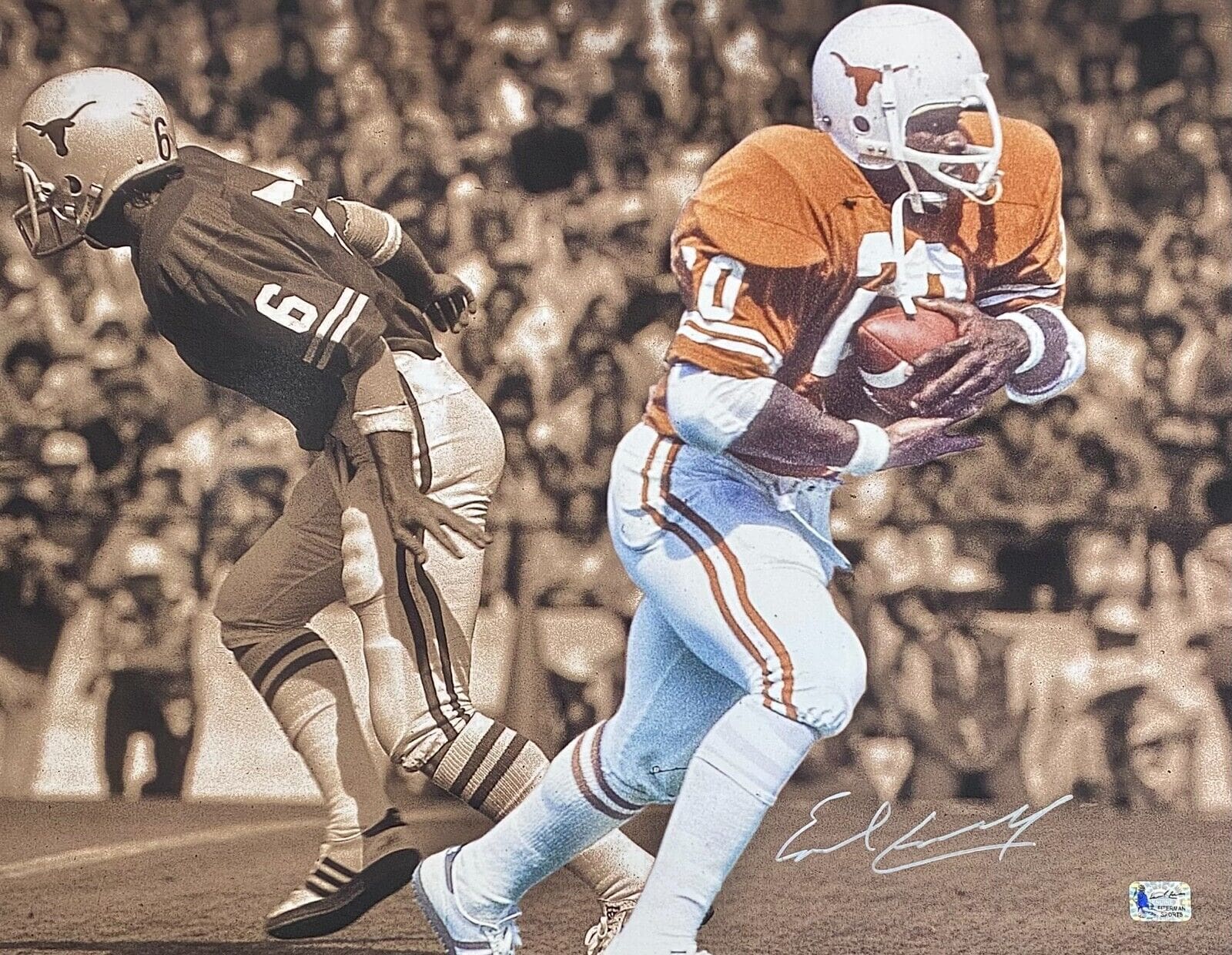 Earl Campbell Ltd. Edition Sports Reproduction Signature Display