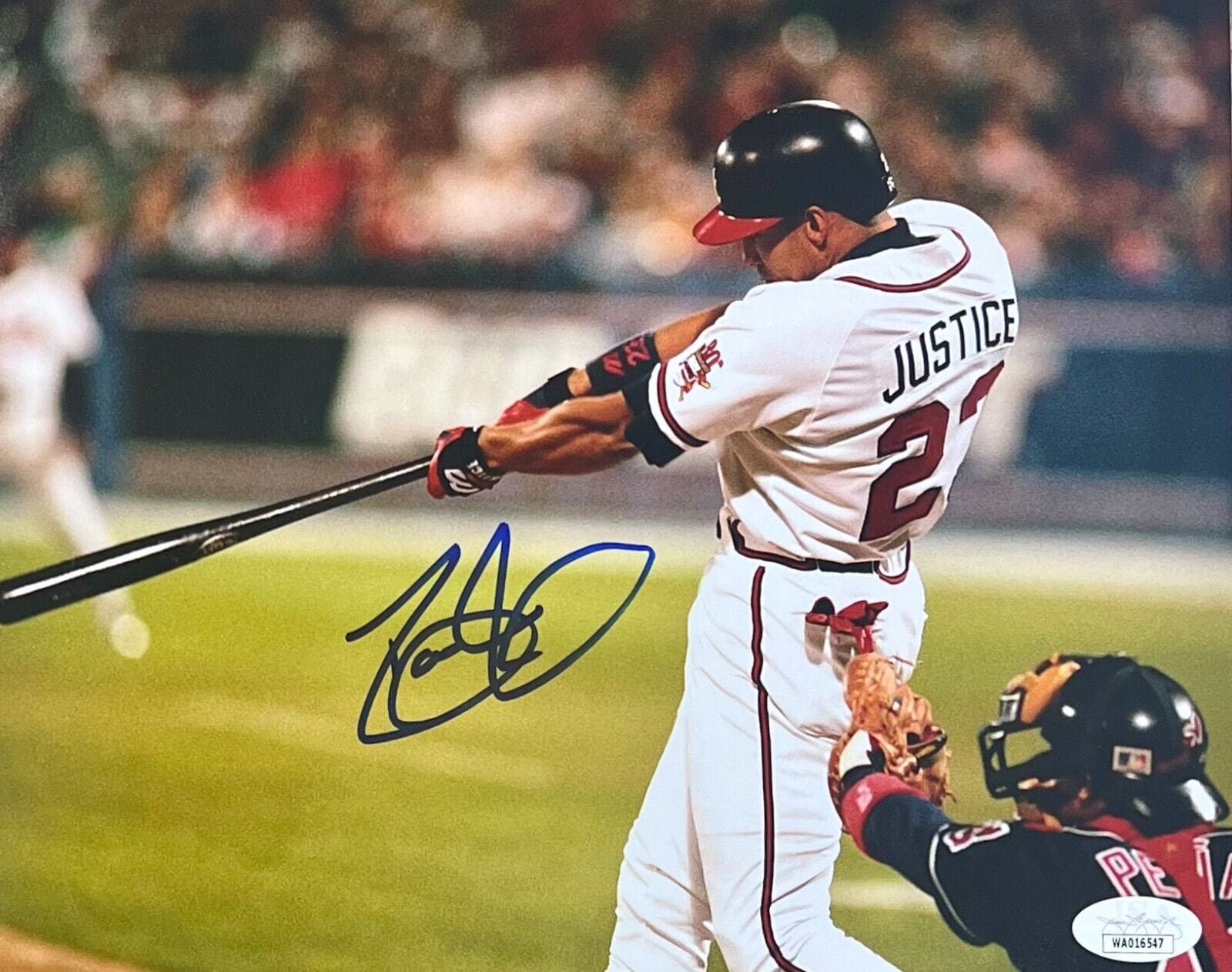 David Justice Signed Braves 8x10 Photo (PSA)