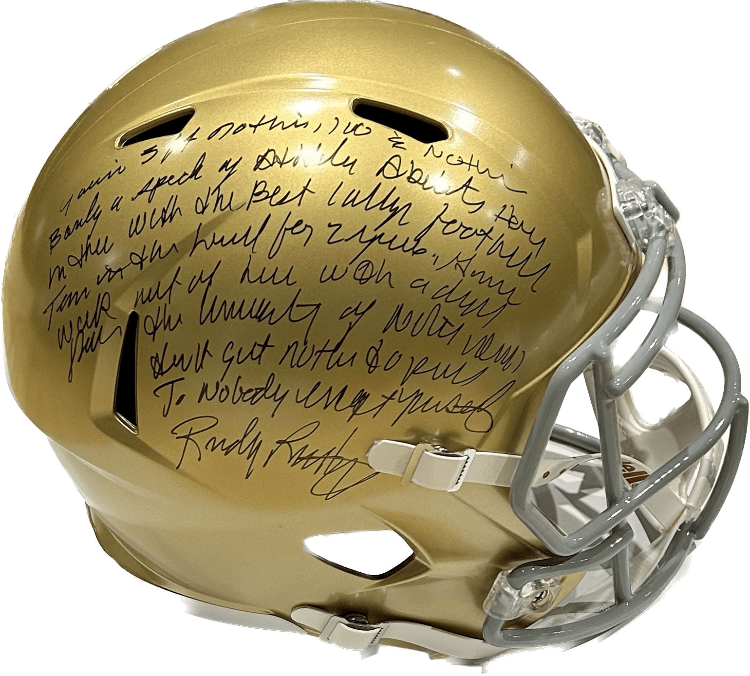 Rudy Ruettiger Signed Notre Dame Full Size Speed Helmet JSA W