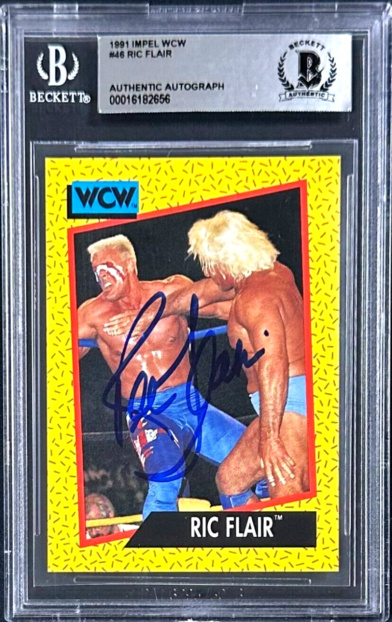 Ric Flair Signed 1991 Impel WCW Card #46 Beckett