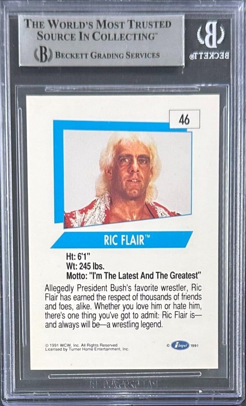 Ric Flair Signed 1991 Impel WCW Card #46 Beckett - Image 2