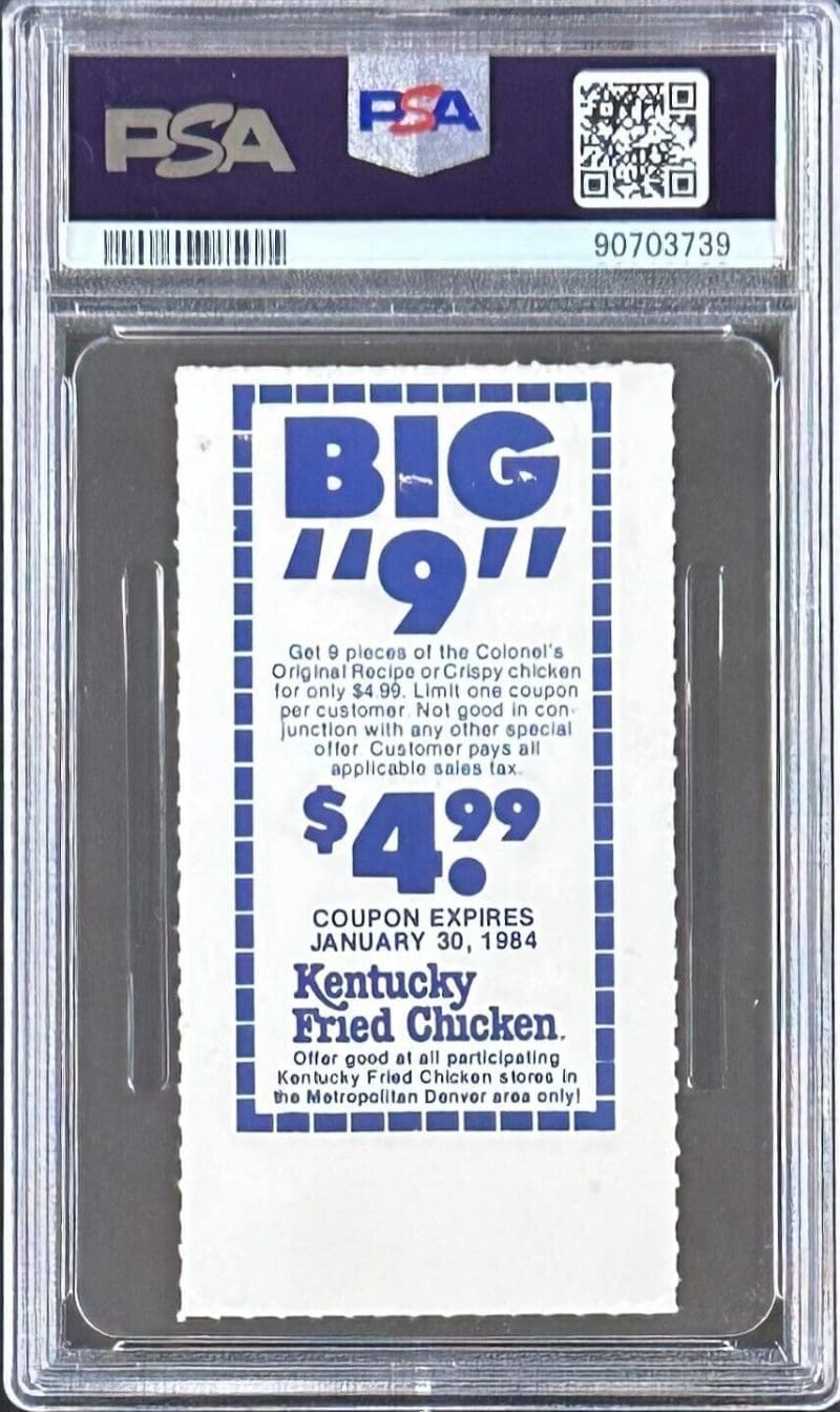 John Elway 1st Home Start 1st TD Pass Signed Ticket Stub PSA Good 2 Auto 10 - Image 2
