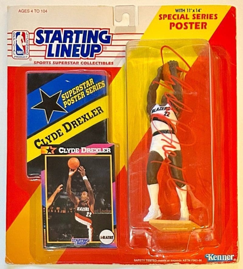 Clyde Drexler Signed Autographed 1992 Starting Lineup JSA Blazzers
