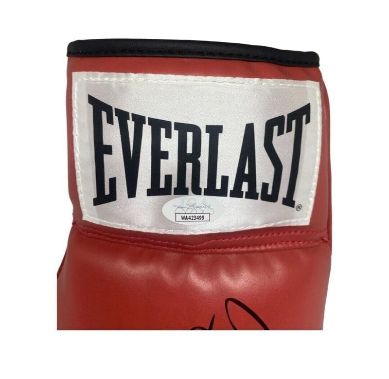 Floyd Mayweather Jr. Signed Autographed Red Boxing Glove JSA Left WA423694 - Image 2