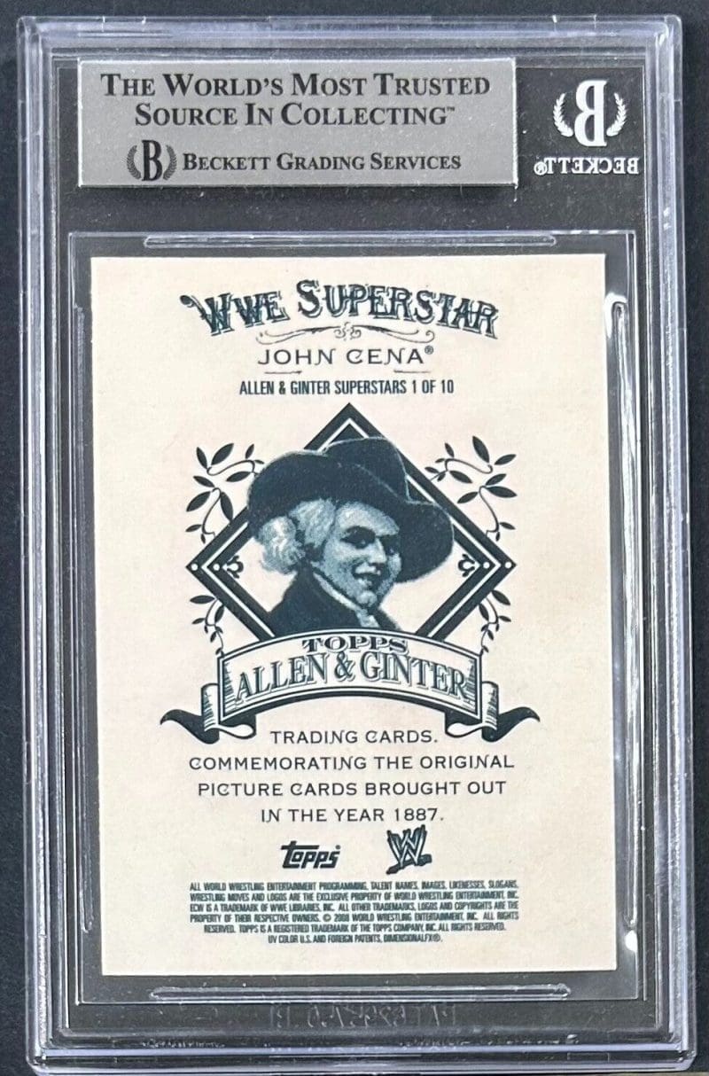 John Cena Signed 2008 Topps Heritage III Chrome Allen & Ginter Card #1 15334053 - Image 2