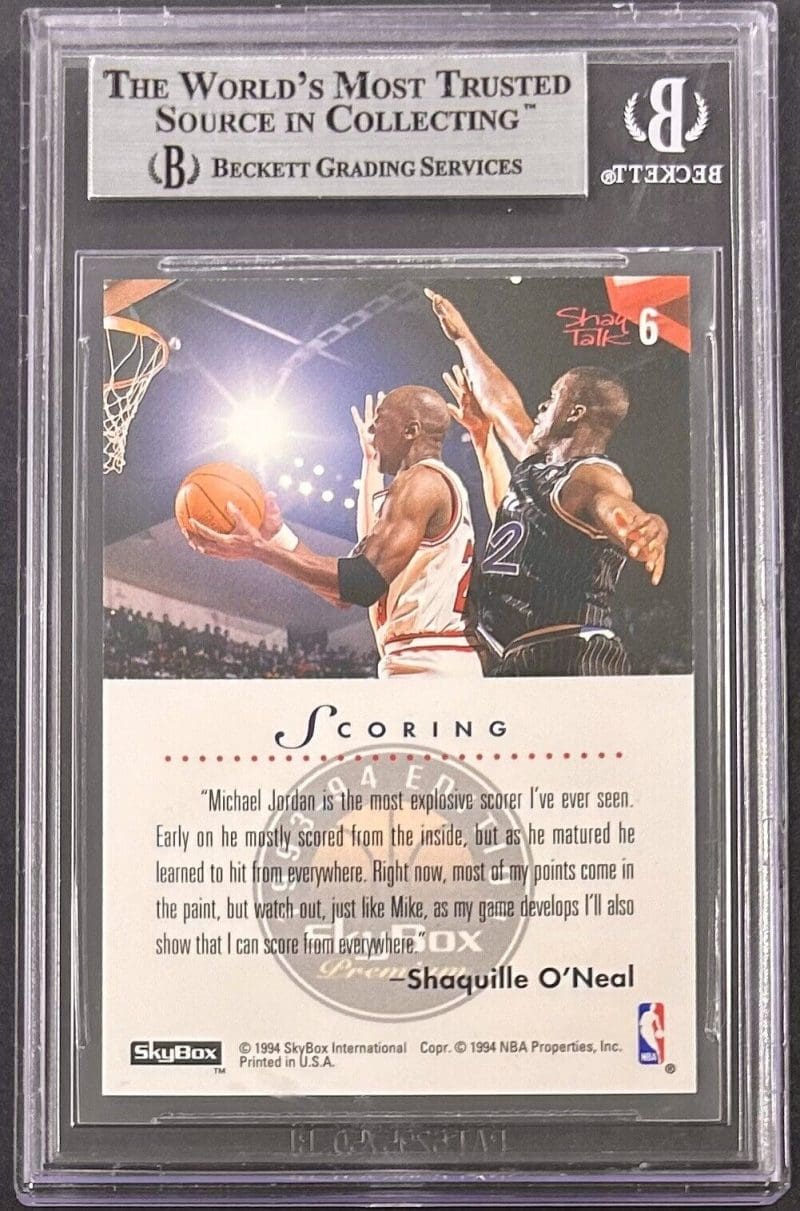 Shaquille Shaq O'Neal Signed 1993-94 Skybox Premium Card #6 Beckett 14059598 - Image 2