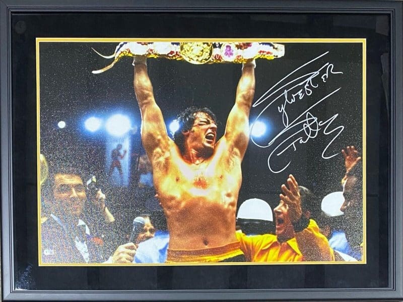 Sylvester Stallone Signed Rocky III Framed Canvas 24x36 Beckett Authen B