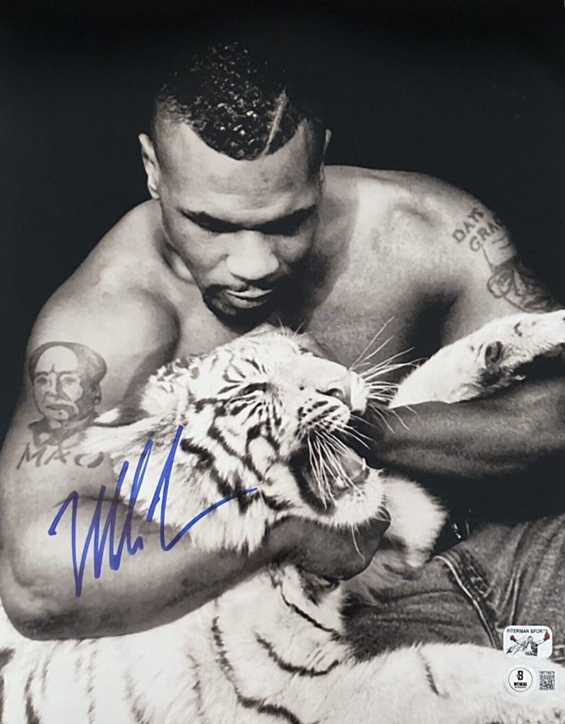 Mike Tyson Signed Autographed Photo 11x14 Beckett & Tyson Hologram Authen Tiger2