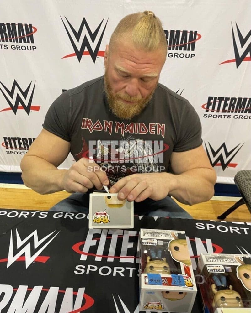 Brock Lesnar Signed Autographed Funko POP 110 JSA Authenticated Blue - Image 3