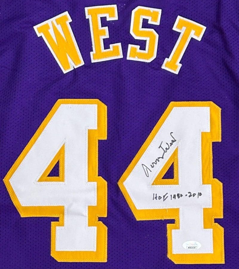 Jerry West Signed Autographed Custom Purple Jersey JSA Authen HOF 1980-2010 - Image 2
