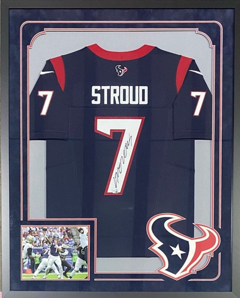 C. J. Stroud Signed Framed Blue Nike Limited Texans Jersey Fanatics Authentic