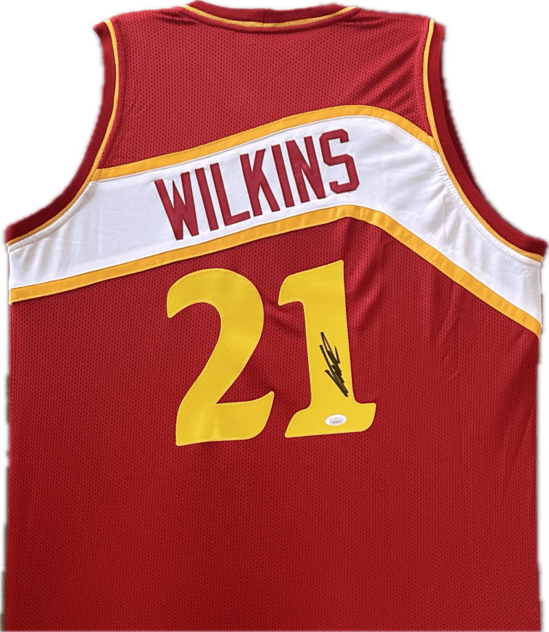 Dominique Wilkins Signed Autographed Custom Red/Yellow Jersey JSA Authentic
