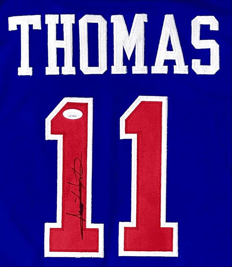 Isiah Thomas Signed Autographed Custom Blue/Red Jersey JSA Authentic - Image 2