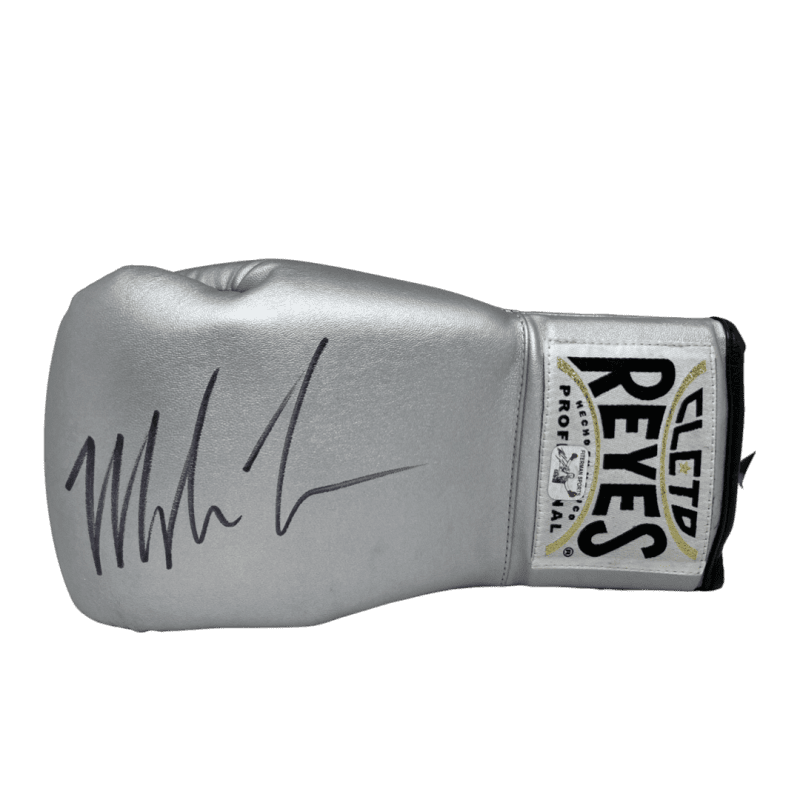 Mike Tyson Signed Left Silver Cleto Reyes Glove JSA & Mike Tyson Exclusive Holo