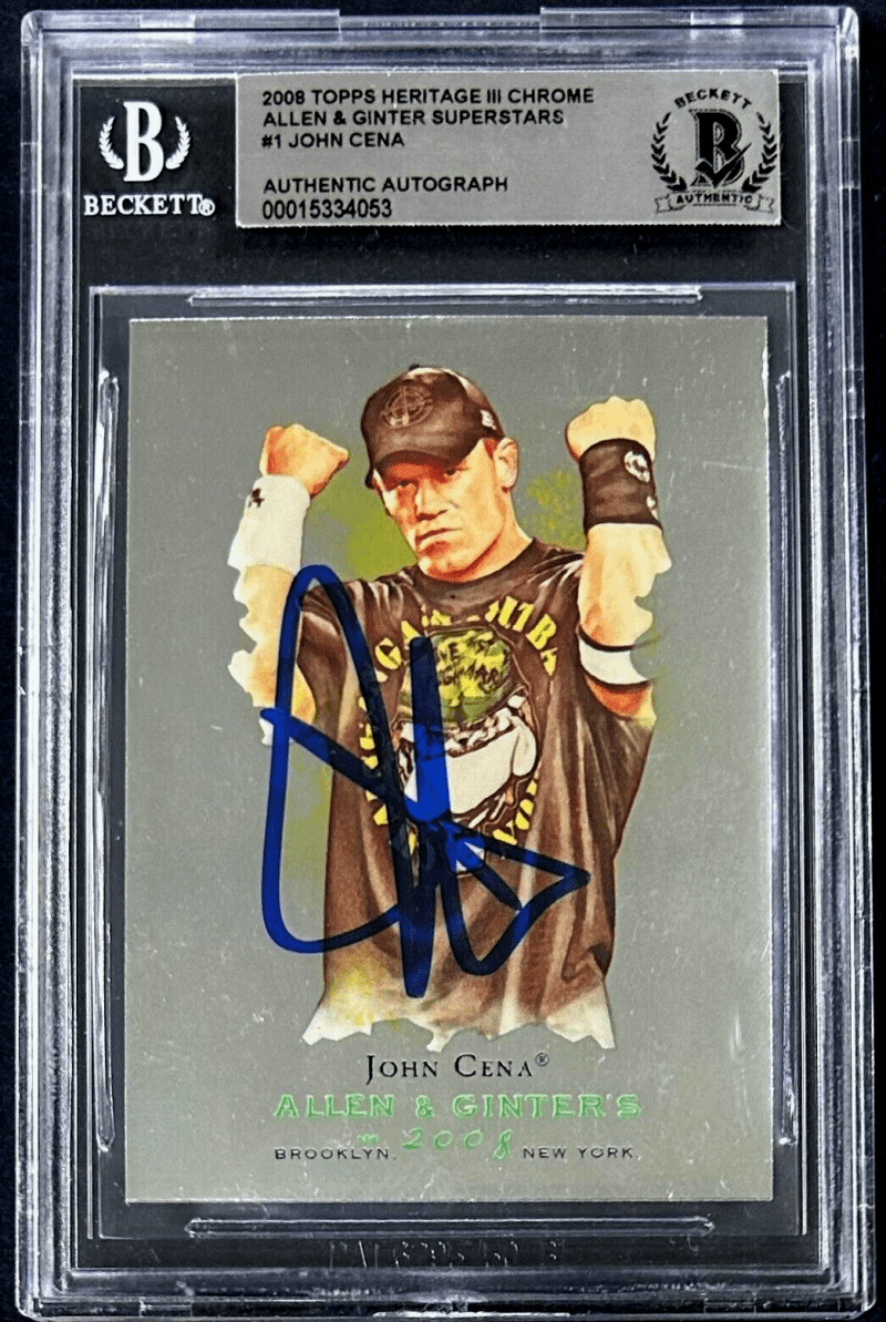 John Cena Signed 2008 Topps Heritage III Chrome Allen & Ginter Card #1 15334053