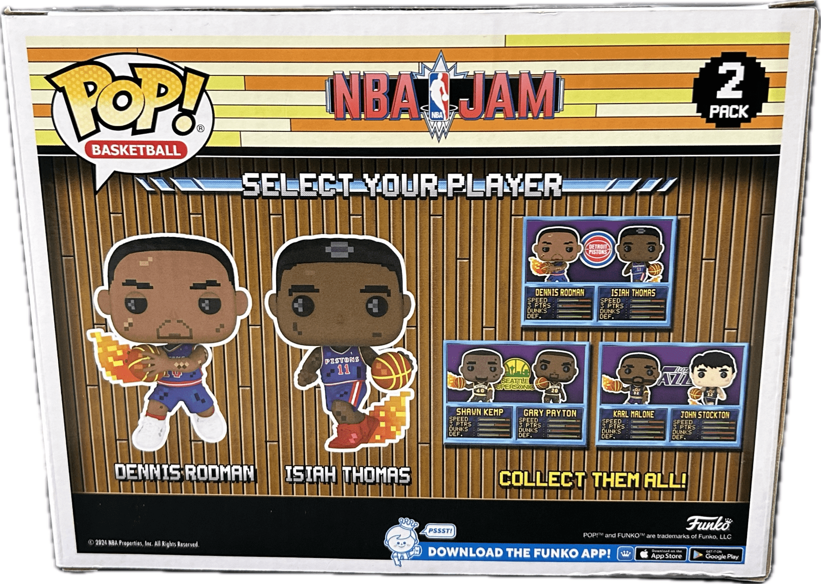 Dennis Rodman Isiah Thomas Signed NBA Jam Funko POP Figure 2 Pack JSA Authentic - Image 3