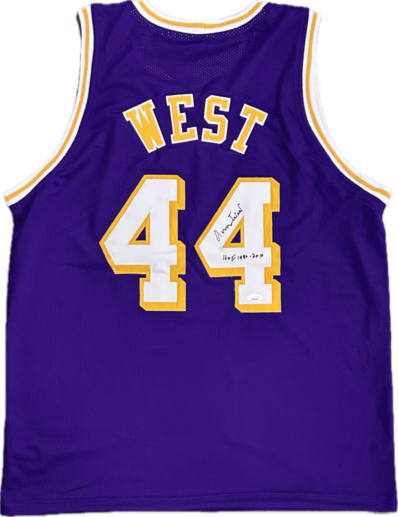 Jerry West Signed Autographed Custom Purple Jersey JSA Authen HOF 1980-2010