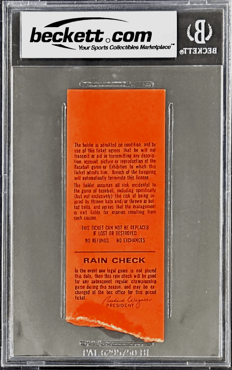 Pete Rose Autographed Signed Jun. 2, 1979 Ticket Stub Beckett 5 EX - Image 3