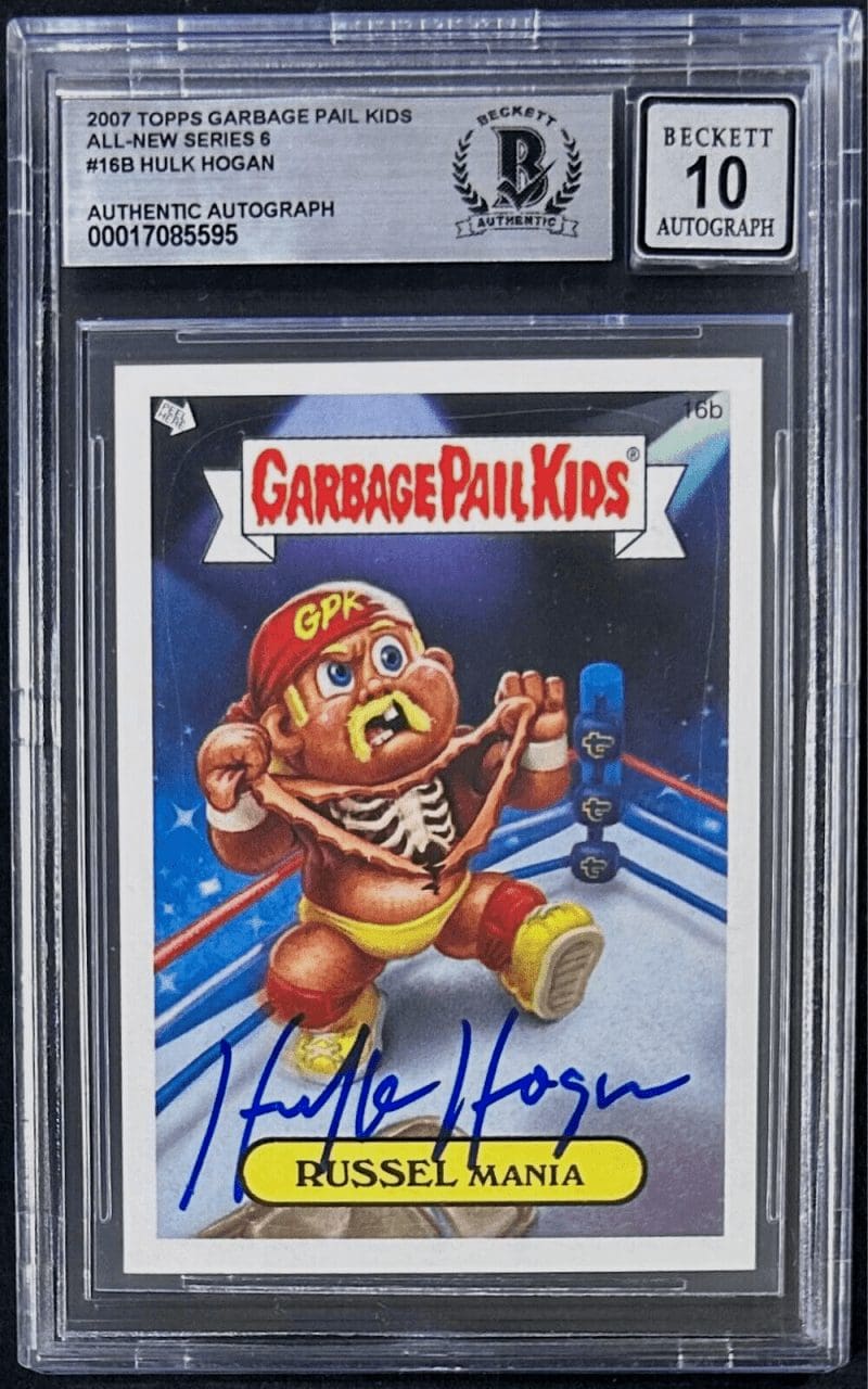 Hulk Hogan 2007 Garbage Pail KIDS #16B Series 6 Beckett Authen Auto 10 17085595