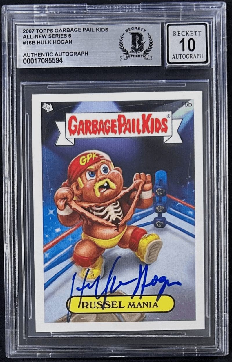 Hulk Hogan 2007 Garbage Pail KIDS #16B Series 6 Beckett Authen Auto 10 17085594