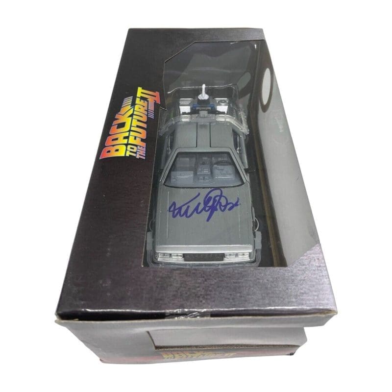 Michael J. Fox Signed Marty McFly Back to the Future DeLorean Diecast Car JSA