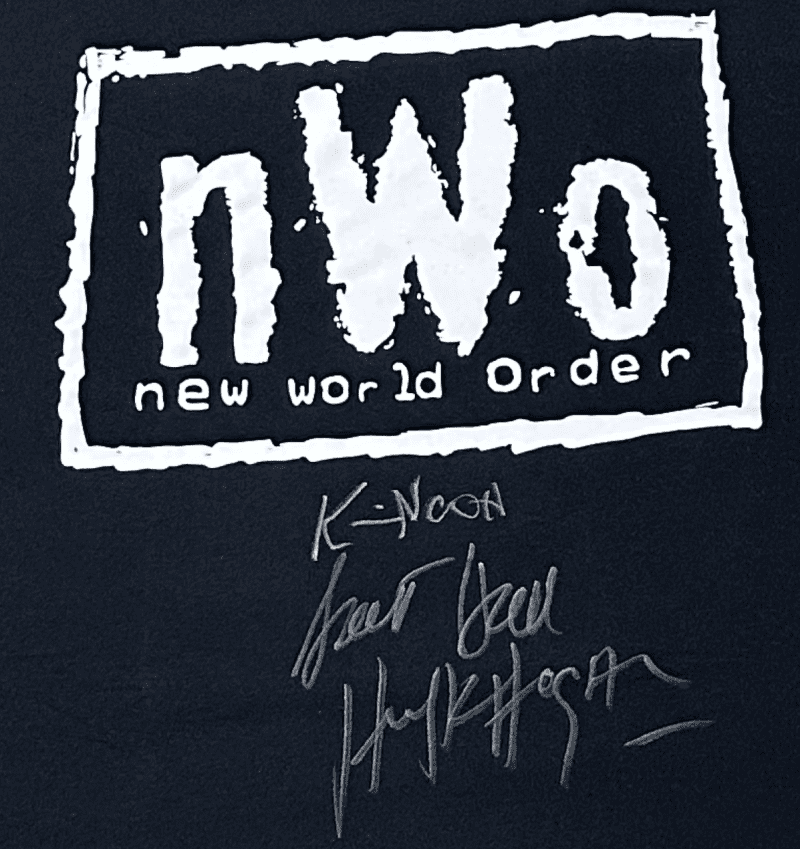 Hulk Hogan Kevin Nash Scott Hall Signed Autographed Black Shirt JSA Authen - Image 2