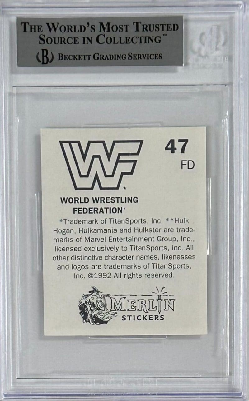 Ric Flair Signed Autographed 1992 Merlin WWF Sticker Card #47 Beckett 14058486 - Image 2