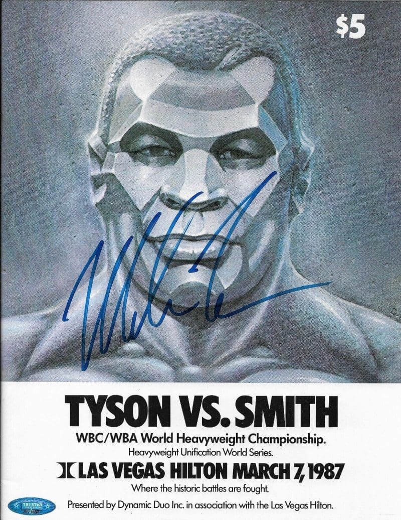 Mike Tyson Smith Original Fight Program Signed Autographed Tristar 7571833