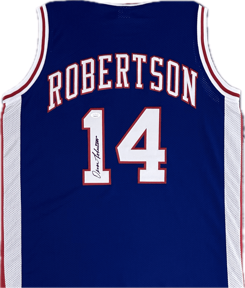 Oscar Robertson Signed Autographed Custom Blue Jersey JSA Authentication