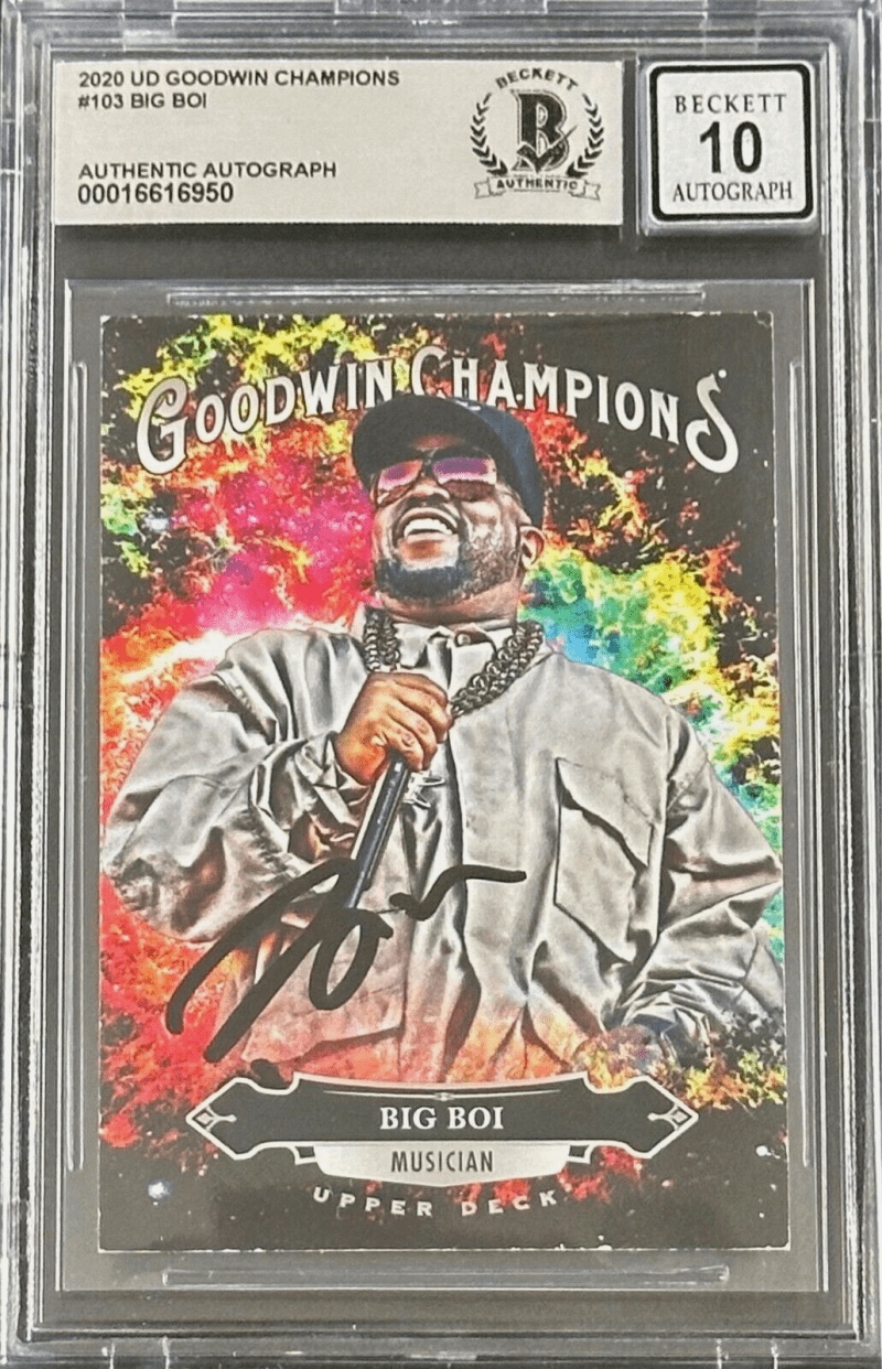 Big Boi Signed 2020 Upper Deck Goodwin Champions Card #103 BAS 16616950 Auto 10