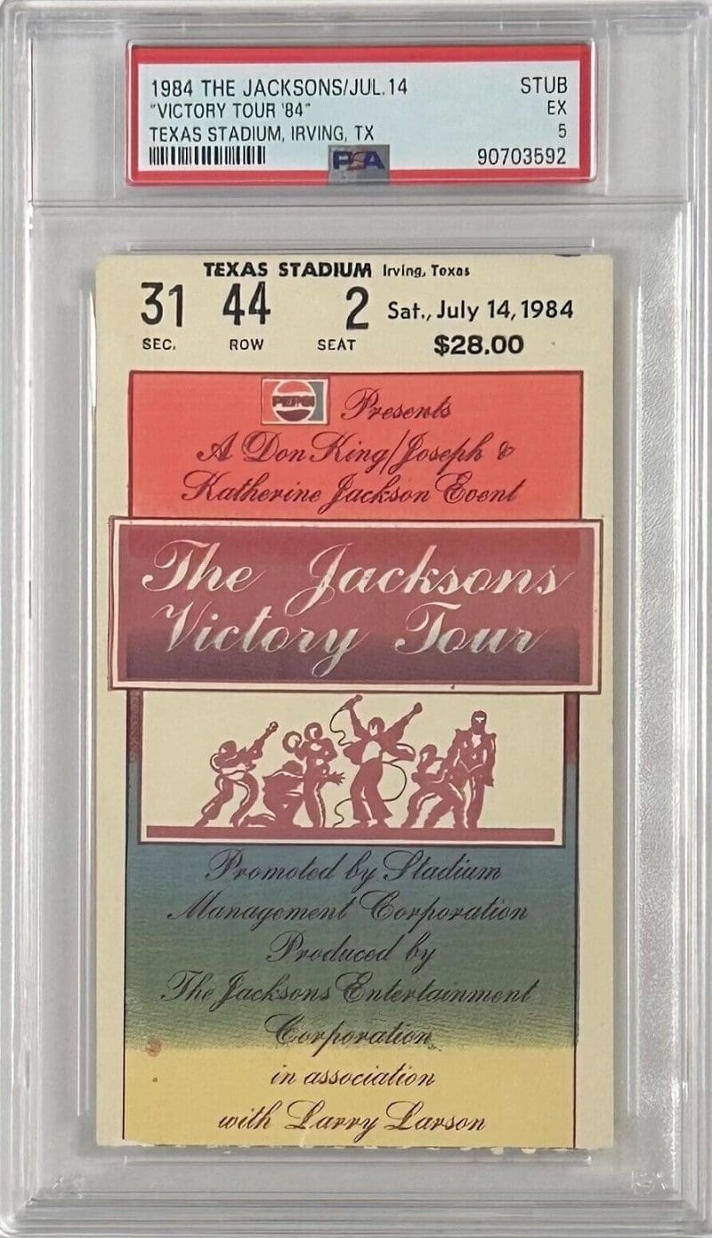 Michael Jackson Ticket Stub 1984 The Jacksons Victory Tour PSA EX5 Texas Stadium