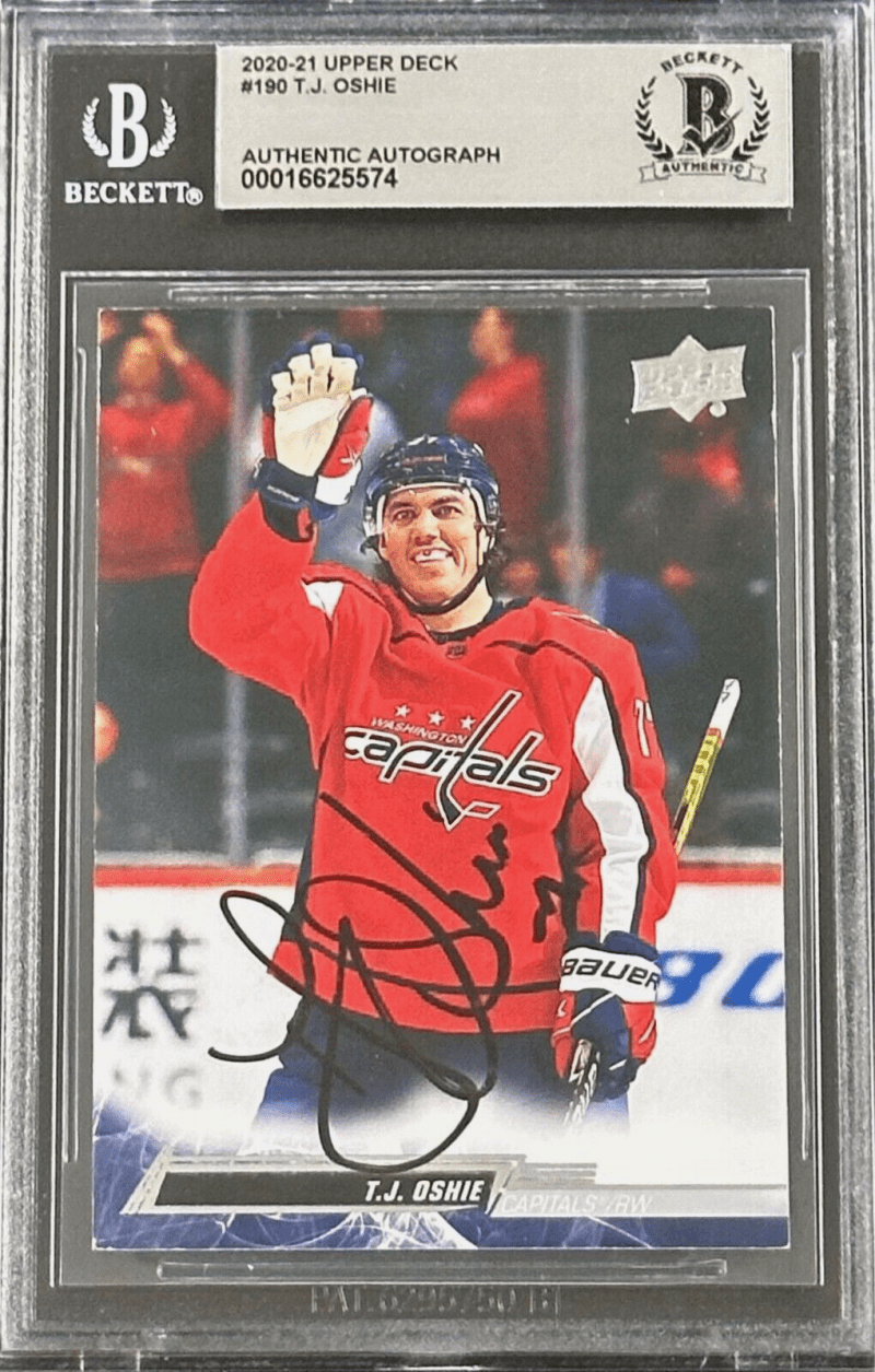 T.J. Oshie Signed 2020-21 Upper Deck Card #190 BAS 16625574
