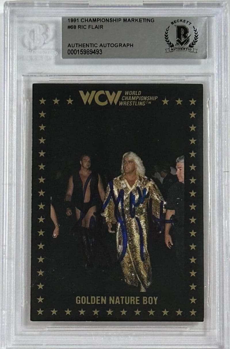 Ric Flair Signed 1991 Championship Marketing Beckett WCW #68 15989493